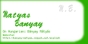 matyas banyay business card