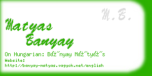 matyas banyay business card